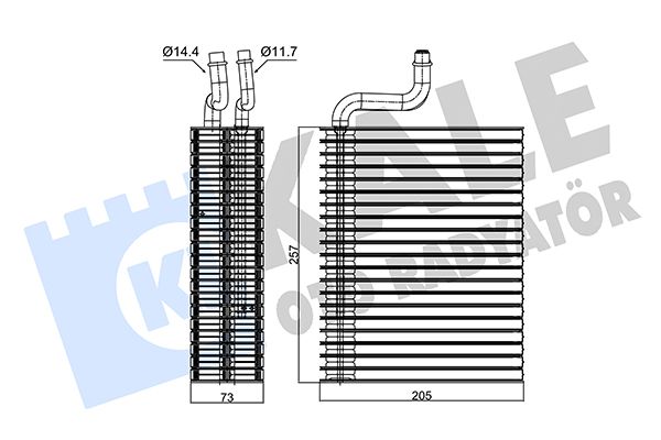 Випарник, система кондиціонування повітря, Kale Oto Radyatör 350045