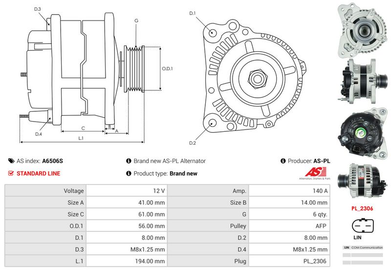 AS-PL A6506S Alternator