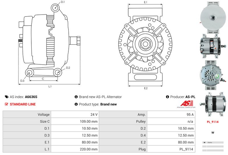 AS-PL A6636S Alternator
