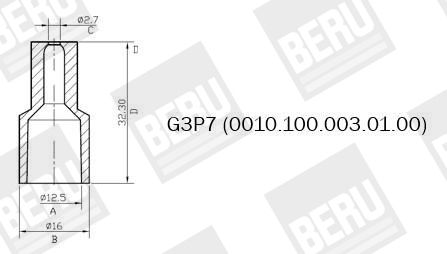 Захисний ковпачок, штекер розподільника запалювання, Beru G3P7