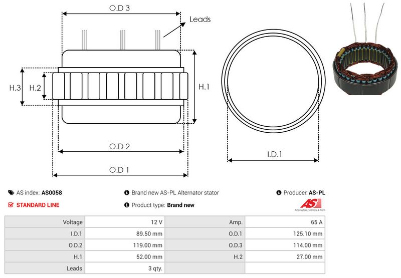 Staator, generaator, AS-PL AS0058