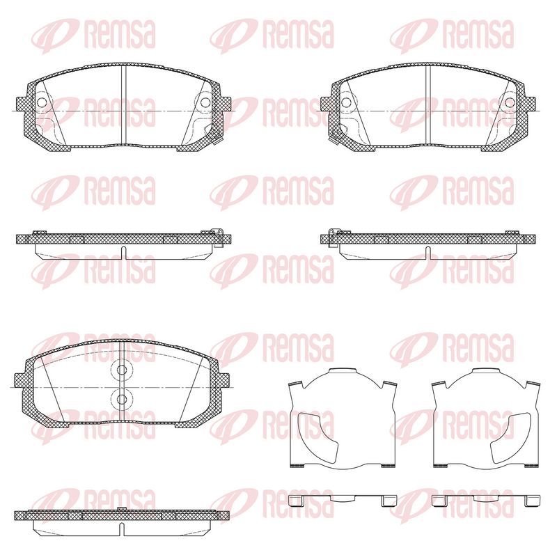 Комплект гальмівних накладок, дискове гальмо, Remsa 1923.02