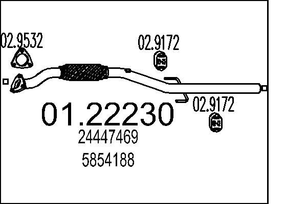 MTS kipufogócső 01.22230