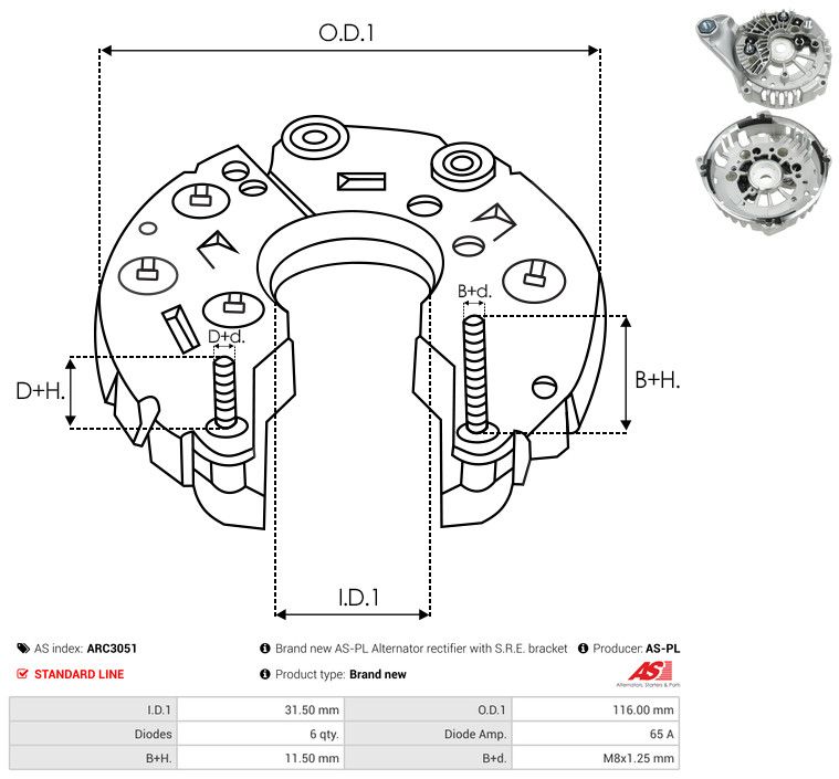 Kaitsekate, generaator, AS-PL ARC3051