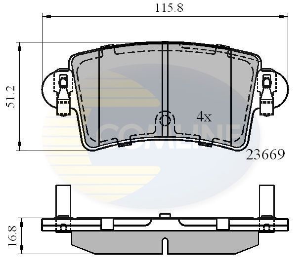 Комплект гальмівних накладок, дискове гальмо, Comline CBP01036