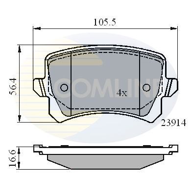 Комплект гальмівних накладок, дискове гальмо, Comline CBP01712