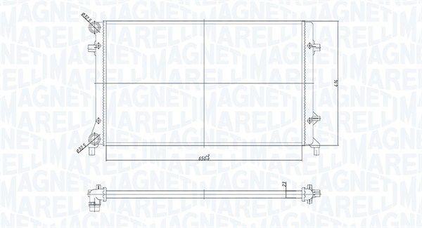 Радіатор, система охолодження двигуна, Magneti Marelli 350213853000