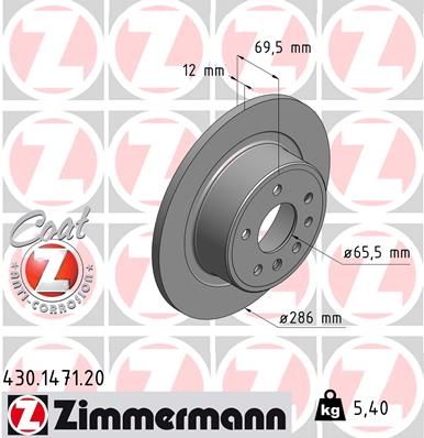 Гальмівний диск, Zimmermann 430.1471.20