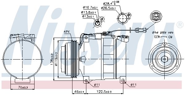 NISSENS 89045 Compressor, air conditioning