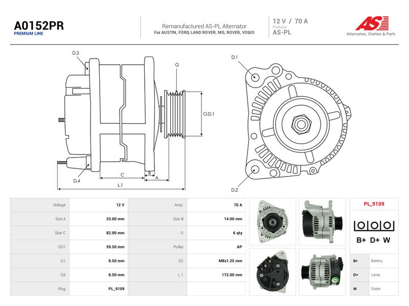 Generaator, AS-PL A0152PR