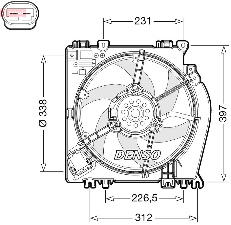 DENSO ventilátor, motorhűtés DER46002