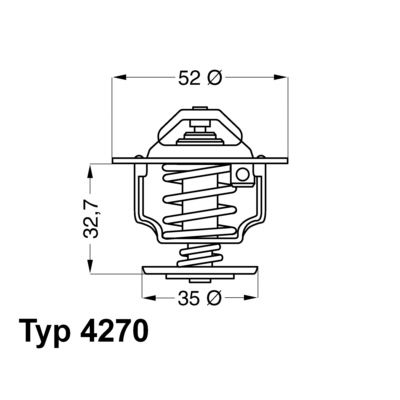 BorgWarner (Wahler) termosztát, hűtőfolyadék 4270.88D