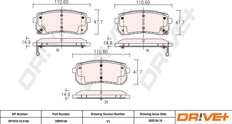 Set placute frana,frana disc DP1010.10.0146 Dr!ve+