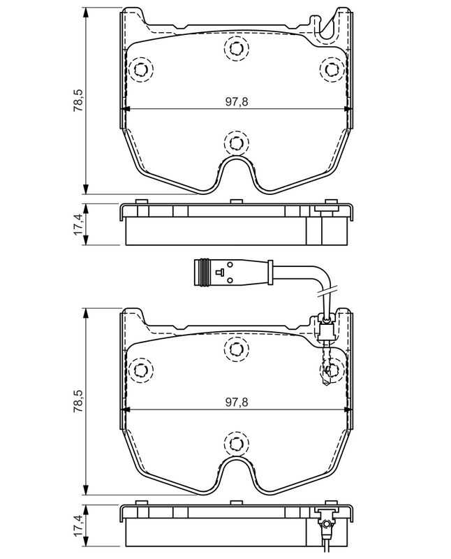 Piduriklotsi komplekt, ketaspidur, BOSCH 0 986 494 364
