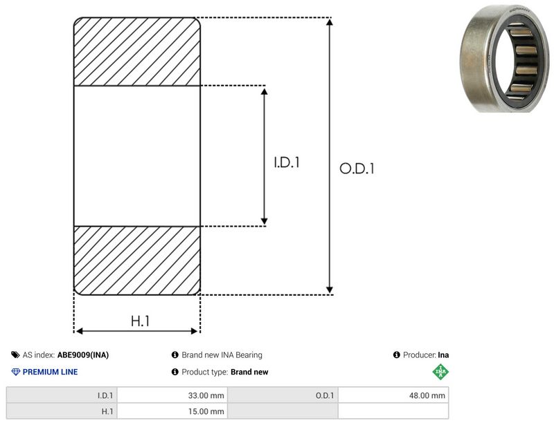 AS-PL ABE9009(INA) Bearing