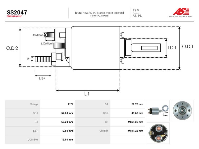 Magnetlülitus, starter, AS-PL SS2047