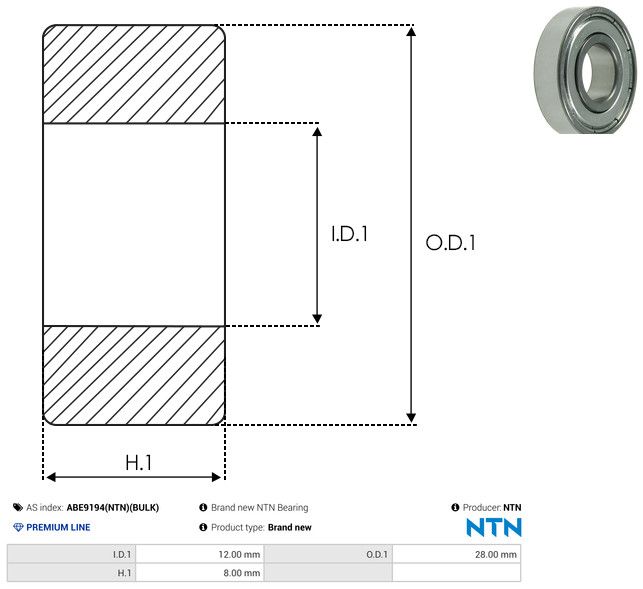 AS-PL ABE9194(NTN)(BULK) Bearing