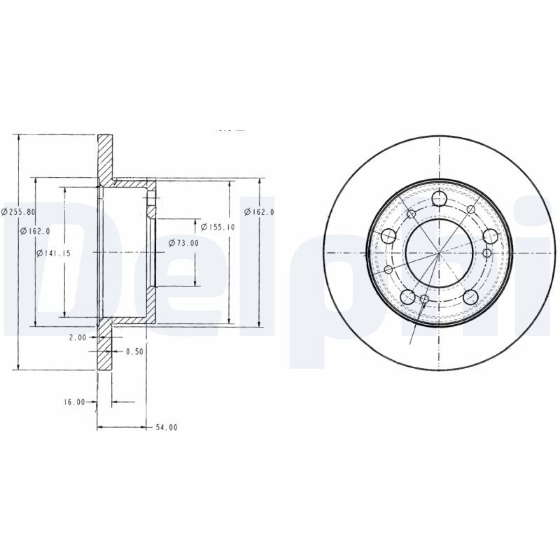 DELPHI féktárcsa BG2253