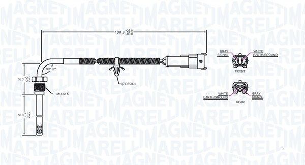 Датчик, температура відпрацьованих газів, Magneti Marelli 172000031010