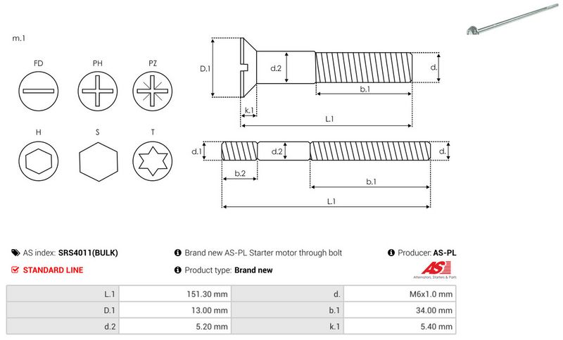 AS-PL SRS4011(BULK) Repair Set, alternator