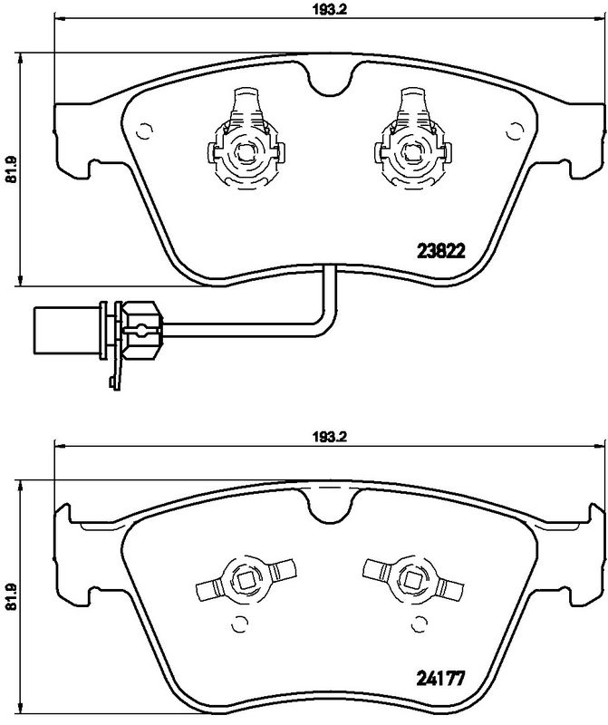 Piduriklotsi komplekt, ketaspidur, BREMBO P 05 003
