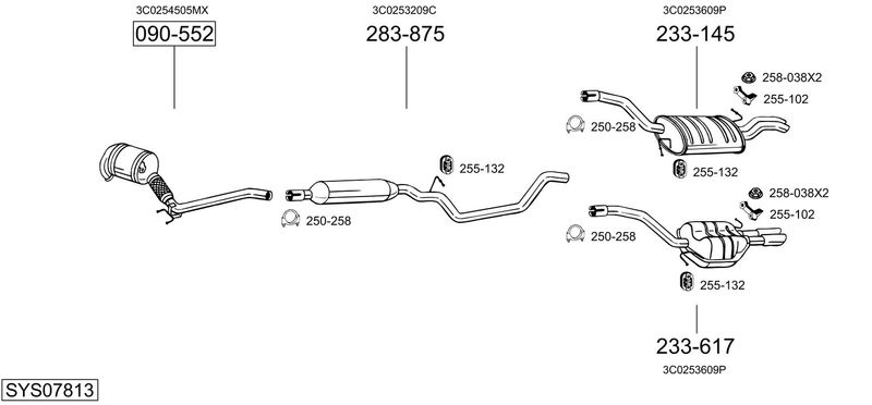 BOSAL kipufogórendszer SYS07813