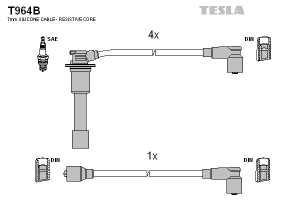 Комплект проводів високої напруги, Tesla T964B