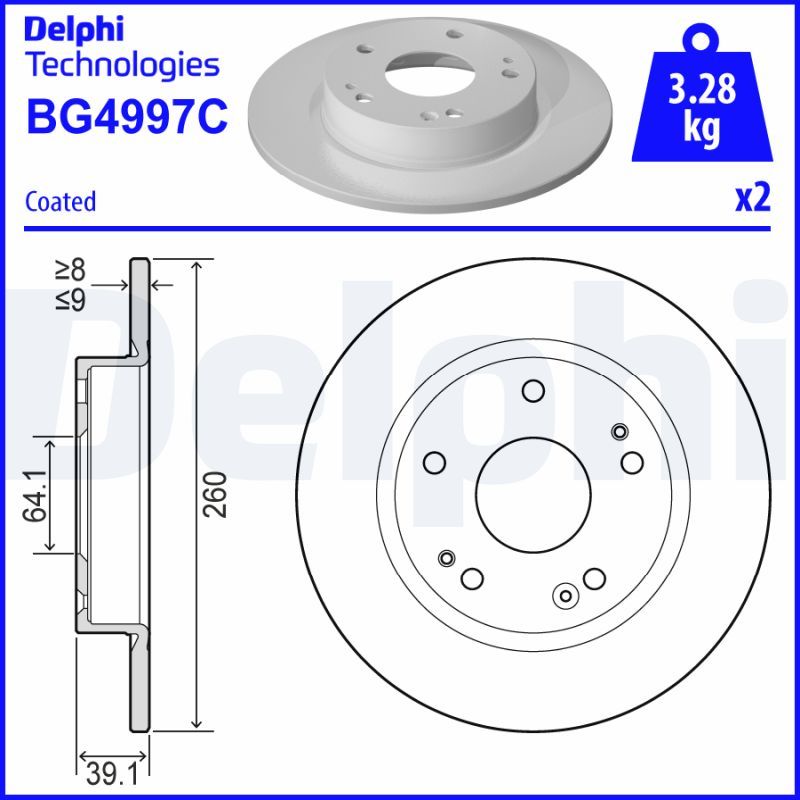 Гальмівний диск, Delphi BG4997C