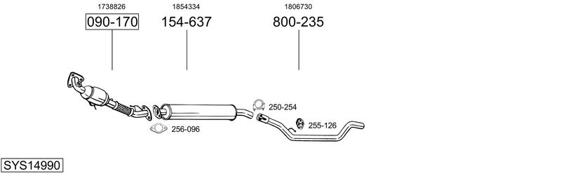 BOSAL kipufogórendszer SYS14990