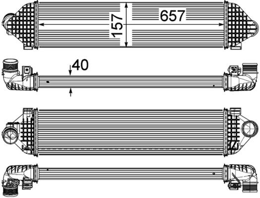 Product Image - Intercooler, inlaatluchtkoeler - CI248000P - MAHLE