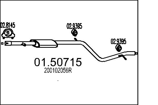 Проміжний глушник, Mts 01.50715