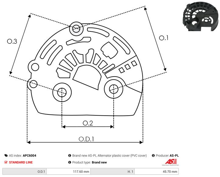 Kaitsekate, generaator, AS-PL APC6004