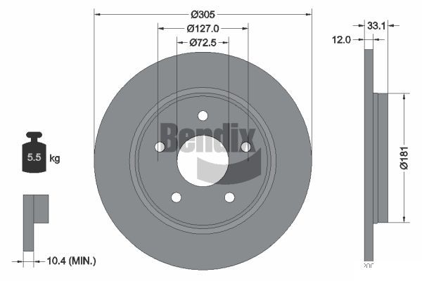 BENDIX Braking féktárcsa BDS1783HC