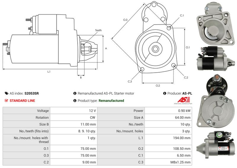 AS-PL S2053SR Starter