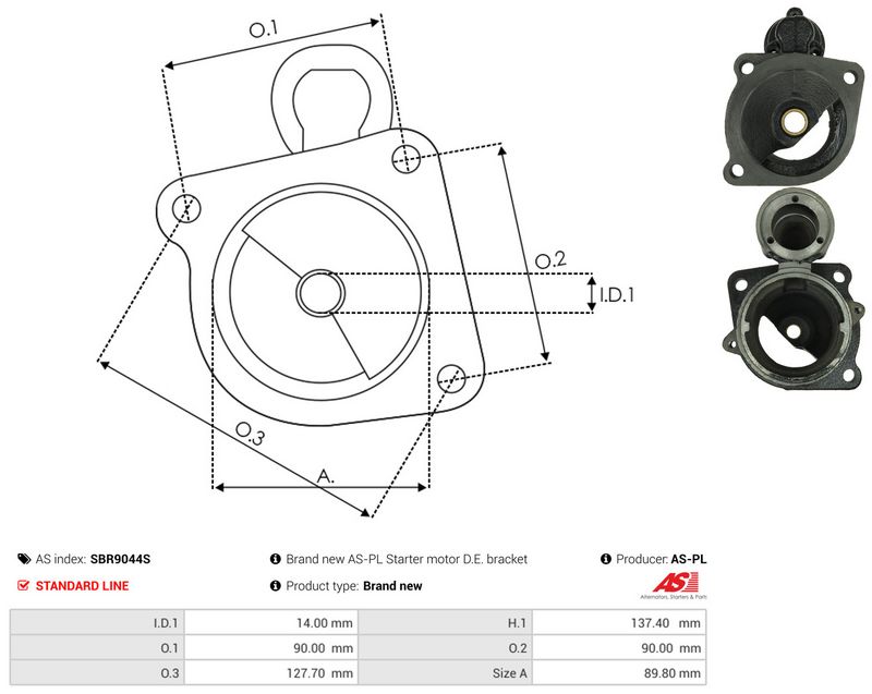 AS-PL SBR9044S Starter Lid, carburettor