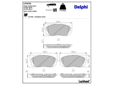 DELPHI LP3535 Brake Pad Set, disc brake