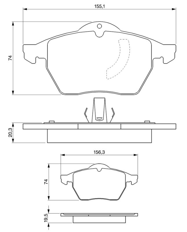 Piduriklotsi komplekt, ketaspidur, BOSCH 0 986 424 360