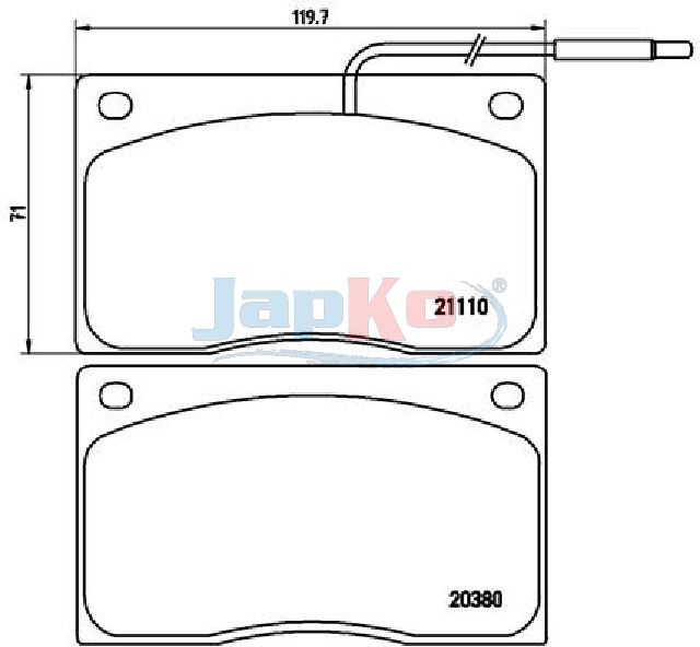 JAPKO 500715 Brake Pad Set, disc brake