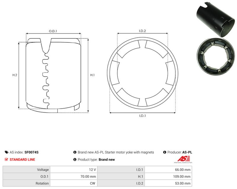 AS-PL SF0074S Field Winding, starter