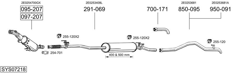 BOSAL kipufogórendszer SYS07218