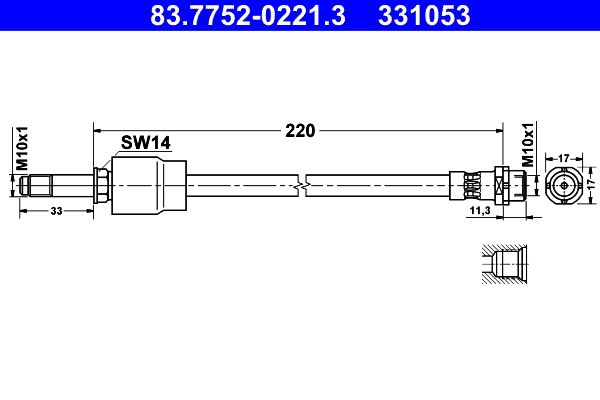 Furtun frana 83.7752-0221.3 ATE