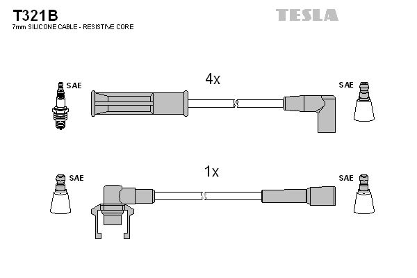 Комплект проводів високої напруги, Tesla T321B