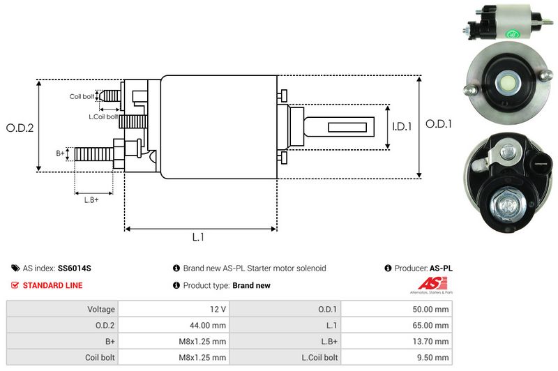 AS-PL SS6014S Solenoid Switch, starter