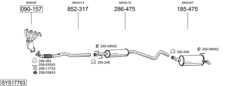SISTEM DE ESAPAMENT BOSAL SYS17763