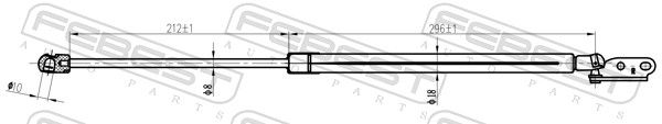 FEBEST 02117-007RH Gas Spring, boot/cargo area