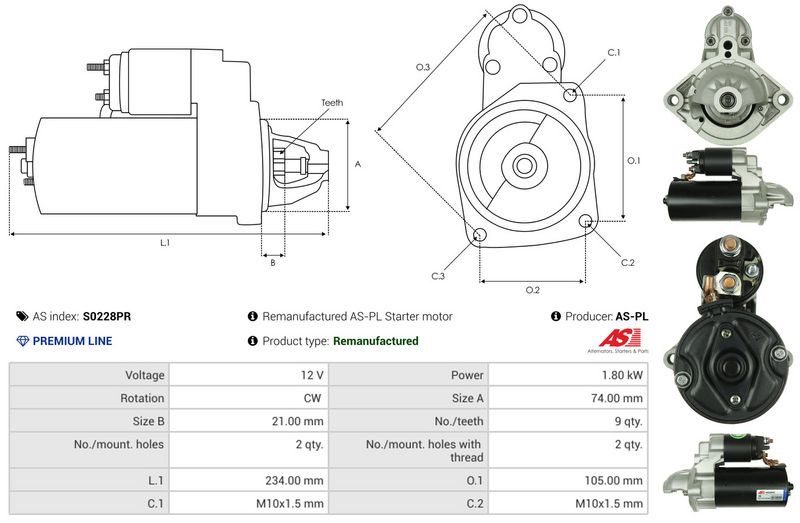 AS-PL S0228PR Starter