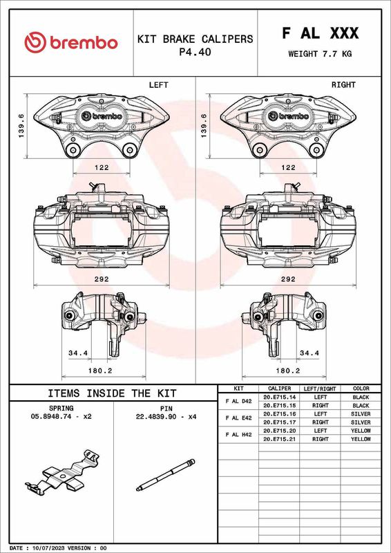 Комплект осей гальмівного супорта, Brembo FALD42