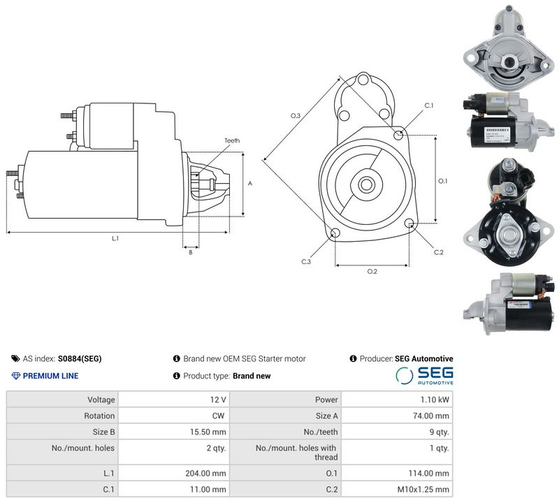 AS-PL S0884(SEG) Starteris
