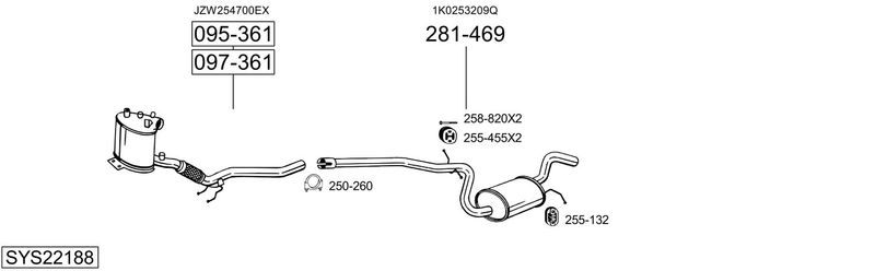 BOSAL kipufogórendszer SYS22188