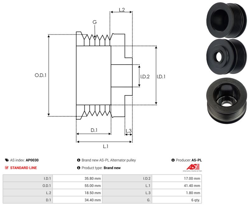 Rihmaratas, generaator, AS-PL AP0030